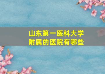 山东第一医科大学附属的医院有哪些