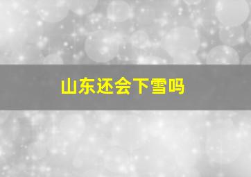 山东还会下雪吗