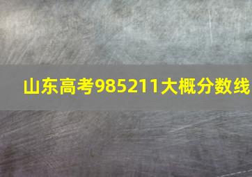 山东高考985211大概分数线