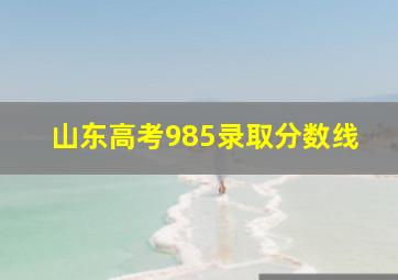 山东高考985录取分数线