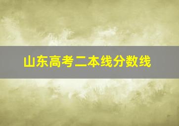 山东高考二本线分数线