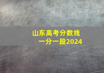 山东高考分数线一分一段2024