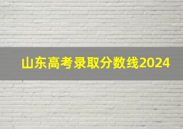 山东高考录取分数线2024