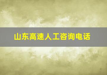 山东高速人工咨询电话