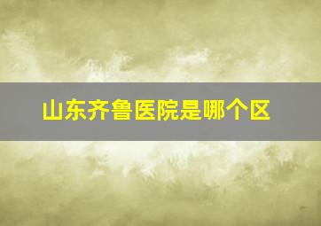 山东齐鲁医院是哪个区