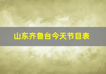 山东齐鲁台今天节目表