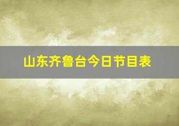 山东齐鲁台今日节目表