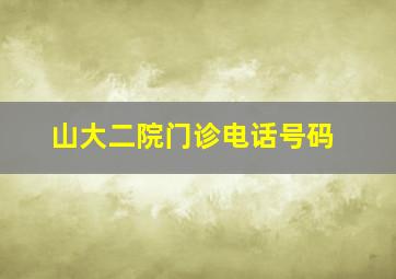 山大二院门诊电话号码