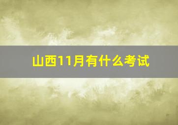 山西11月有什么考试