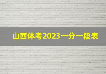 山西体考2023一分一段表