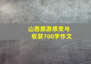 山西旅游感受与收获700字作文