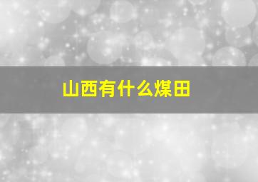 山西有什么煤田