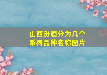 山西汾酒分为几个系列品种名称图片