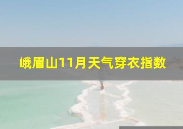 峨眉山11月天气穿衣指数