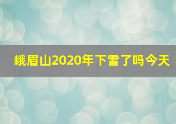 峨眉山2020年下雪了吗今天