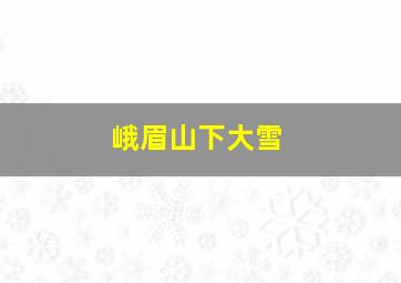 峨眉山下大雪