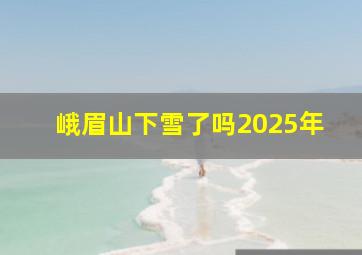 峨眉山下雪了吗2025年