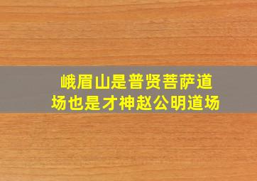 峨眉山是普贤菩萨道场也是才神赵公明道场