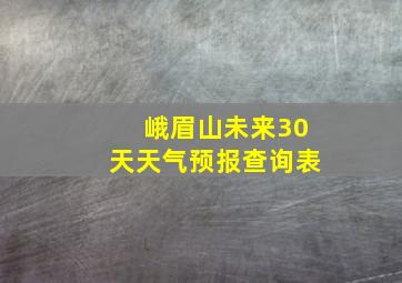 峨眉山未来30天天气预报查询表