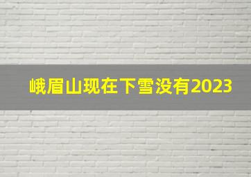 峨眉山现在下雪没有2023