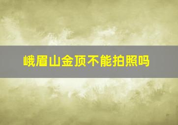 峨眉山金顶不能拍照吗