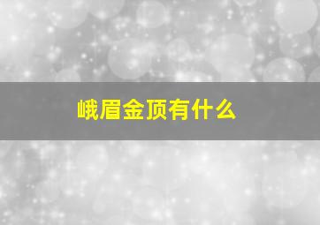 峨眉金顶有什么