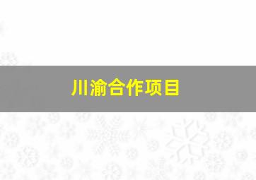 川渝合作项目