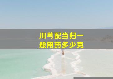 川芎配当归一般用药多少克