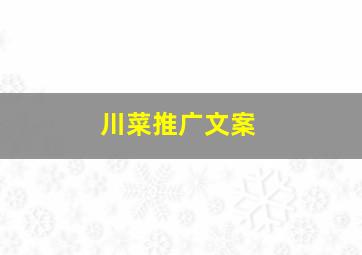 川菜推广文案