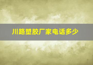 川路塑胶厂家电话多少