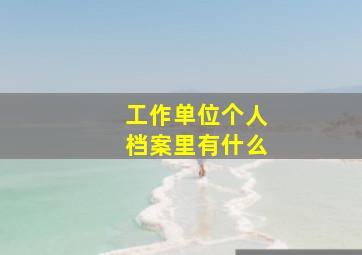 工作单位个人档案里有什么