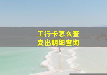 工行卡怎么查支出明细查询