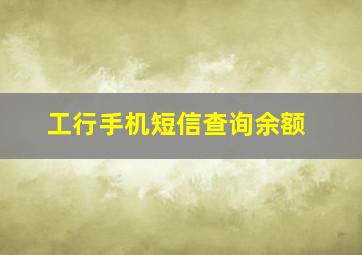 工行手机短信查询余额