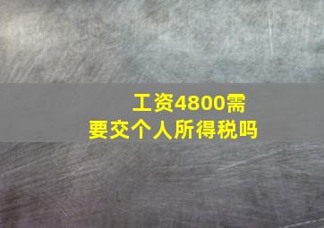 工资4800需要交个人所得税吗