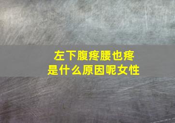 左下腹疼腰也疼是什么原因呢女性