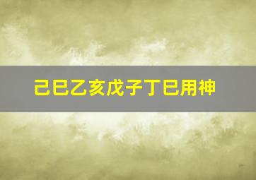 己巳乙亥戊子丁巳用神