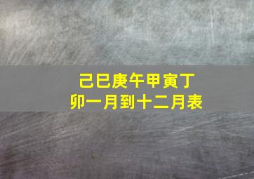 己巳庚午甲寅丁卯一月到十二月表