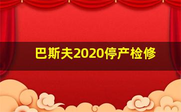 巴斯夫2020停产检修