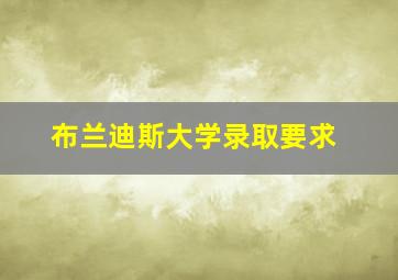 布兰迪斯大学录取要求