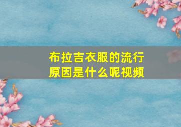 布拉吉衣服的流行原因是什么呢视频