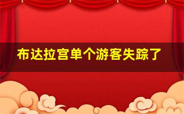 布达拉宫单个游客失踪了