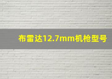 布雷达12.7mm机枪型号