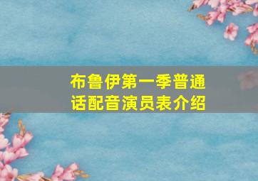 布鲁伊第一季普通话配音演员表介绍