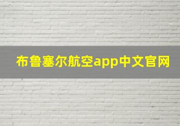 布鲁塞尔航空app中文官网