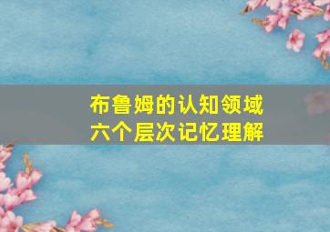 布鲁姆的认知领域六个层次记忆理解