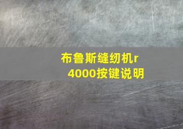 布鲁斯缝纫机r4000按键说明