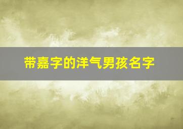 带嘉字的洋气男孩名字