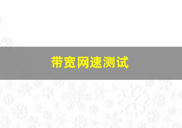 带宽网速测试