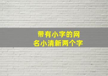 带有小字的网名小清新两个字