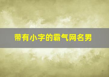 带有小字的霸气网名男